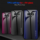 For Galaxy Note 9 Texture Gradient Glass Protective Case(Black)