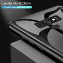 For Galaxy Note 9 Texture Gradient Glass Protective Case(Black)