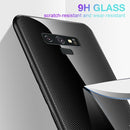 For Galaxy Note 9 Texture Gradient Glass Protective Case(Black)