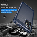 For Xiaomi Redmi Note 11 Brushed Texture Carbon Fiber TPU Phone Case(Blue)