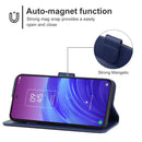 Leather Phone Case For TCL 20L(Blue)