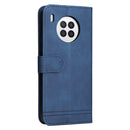 For Huawei Nova 8i / Honor 50 Lite Skin Feel Life Tree Metal Button Horizontal Flip Leather Phone Case(Blue)