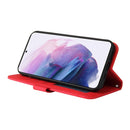 For Samsung Galaxy S22 Skin Feel Life Tree Metal Button Horizontal Flip Leather Phone Case(Red)