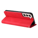 For Samsung Galaxy S22 Skin Feel Life Tree Metal Button Horizontal Flip Leather Phone Case(Red)