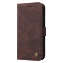 For Samsung Galaxy S22 Skin Feel Life Tree Metal Button Horizontal Flip Leather Phone Case(Brown)