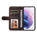 For Samsung Galaxy S22 Skin Feel Life Tree Metal Button Horizontal Flip Leather Phone Case(Brown)
