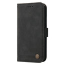 For Samsung Galaxy S22 Skin Feel Life Tree Metal Button Horizontal Flip Leather Phone Case(Black)