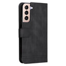 For Samsung Galaxy S22 Skin Feel Life Tree Metal Button Horizontal Flip Leather Phone Case(Black)