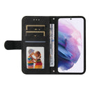 For Samsung Galaxy S22 Skin Feel Life Tree Metal Button Horizontal Flip Leather Phone Case(Black)