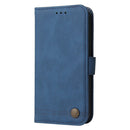 For Samsung Galaxy S22 Skin Feel Life Tree Metal Button Horizontal Flip Leather Phone Case(Blue)