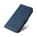 For Samsung Galaxy S22 Skin Feel Life Tree Metal Button Horizontal Flip Leather Phone Case(Blue)