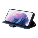 For Samsung Galaxy S22 Skin Feel Life Tree Metal Button Horizontal Flip Leather Phone Case(Blue)