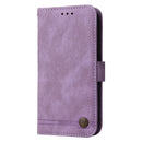 For Samsung Galaxy S22 Ultra Skin Feel Life Tree Metal Button Horizontal Flip Leather Phone Case(Purple)