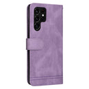 For Samsung Galaxy S22 Ultra Skin Feel Life Tree Metal Button Horizontal Flip Leather Phone Case(Purple)