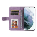 For Samsung Galaxy S22 Ultra Skin Feel Life Tree Metal Button Horizontal Flip Leather Phone Case(Purple)