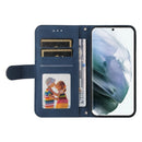For Samsung Galaxy S22 Ultra Skin Feel Life Tree Metal Button Horizontal Flip Leather Phone Case(Blue)