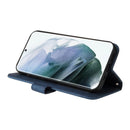For Samsung Galaxy S22 Ultra Skin Feel Life Tree Metal Button Horizontal Flip Leather Phone Case(Blue)