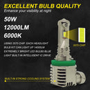 1 Pair A15 H11 DC9-16V / 30W / 3000LM / 6500K IP67 Car LED 3570 Lamp Beads Headlight(White Light)