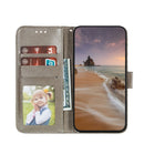 For Samsung Galaxy S22 5G Lace Flower Leather Phone Case with Holder & Card Slots & Wallet & Photo Frame(Grey)