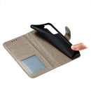 For Samsung Galaxy S22 5G Lace Flower Leather Phone Case with Holder & Card Slots & Wallet & Photo Frame(Grey)