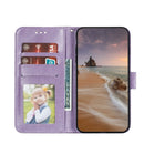 For Samsung Galaxy S22 5G Lace Flower Leather Phone Case with Holder & Card Slots & Wallet & Photo Frame(Purple)