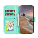 For Samsung Galaxy S22 5G Lace Flower Leather Phone Case with Holder & Card Slots & Wallet & Photo Frame(Green)