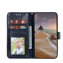 For Samsung Galaxy S22 5G Lace Flower Leather Phone Case with Holder & Card Slots & Wallet & Photo Frame(Dark Blue)