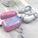 For AirPods Pro 3 Marble Water Sticker Wireless Earphone Protective Case(Black White)
