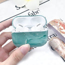For AirPods Pro 3 Marble Water Sticker Wireless Earphone Protective Case(Black White)