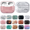 For AirPods Pro 3 Marble Water Sticker Wireless Earphone Protective Case(Black White)