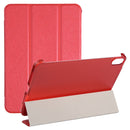 Silk Texture Three-fold Horizontal Flip Leather Tablet Case with Holder For iPad mini 6(Red)