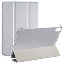 Silk Texture Three-fold Horizontal Flip Leather Tablet Case with Holder For iPad mini 6(Silver)