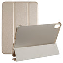 Silk Texture Three-fold Horizontal Flip Leather Tablet Case with Holder For iPad mini 6(Gold)