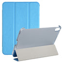 Silk Texture Three-fold Horizontal Flip Leather Tablet Case with Holder For iPad mini 6(Sky Blue)