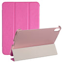Silk Texture Three-fold Horizontal Flip Leather Tablet Case with Holder For iPad mini 6(Rose Red)