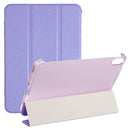 Silk Texture Three-fold Horizontal Flip Leather Tablet Case with Holder For iPad mini 6(Purple)
