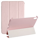 Silk Texture Three-fold Horizontal Flip Leather Tablet Case with Holder For iPad mini 6(Rose Gold)