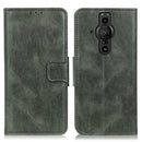 For Sony Xperia Pro-I Mirren Crazy Horse Texture Horizontal Flip Leather Phone Case with Holder & Card Slots & Wallet(Dark Green)