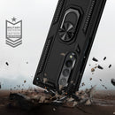 For Samsung Galaxy Z Fold3 5G Shockproof TPU + PC Phone Case with Rotating Holder(Black)