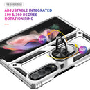 For Samsung Galaxy Z Fold3 5G Shockproof TPU + PC Phone Case with Rotating Holder(Silver)