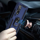 For Samsung Galaxy Z Fold3 5G Shockproof TPU + PC Phone Case with Rotating Holder(Blue)