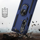 For Samsung Galaxy Z Fold3 5G Shockproof TPU + PC Phone Case with Rotating Holder(Blue)