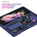 For Samsung Galaxy Z Fold3 5G Shockproof TPU + PC Phone Case with Rotating Holder(Blue)