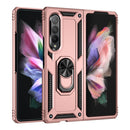 For Samsung Galaxy Z Fold3 5G Shockproof TPU + PC Phone Case with Rotating Holder(Rose Gold)