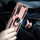 For Samsung Galaxy Z Fold3 5G Shockproof TPU + PC Phone Case with Rotating Holder(Rose Gold)