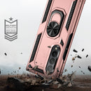 For Samsung Galaxy Z Fold3 5G Shockproof TPU + PC Phone Case with Rotating Holder(Rose Gold)