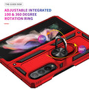 For Samsung Galaxy Z Fold3 5G Shockproof TPU + PC Phone Case with Rotating Holder(Red)