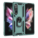 For Samsung Galaxy Z Fold3 5G Shockproof TPU + PC Phone Case with Rotating Holder(Dark Green)