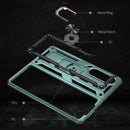 For Samsung Galaxy Z Fold3 5G Shockproof TPU + PC Phone Case with Rotating Holder(Dark Green)