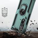 For Samsung Galaxy Z Fold3 5G Shockproof TPU + PC Phone Case with Rotating Holder(Dark Green)